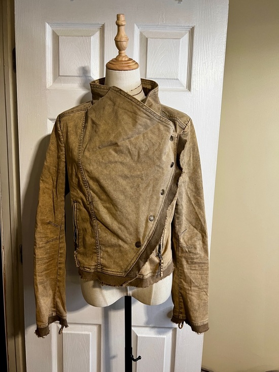 Free People Jackets & Blazers - Free People Wms Collapsing Twin Cotton Knit Asymmetric Crop Military Jacket M